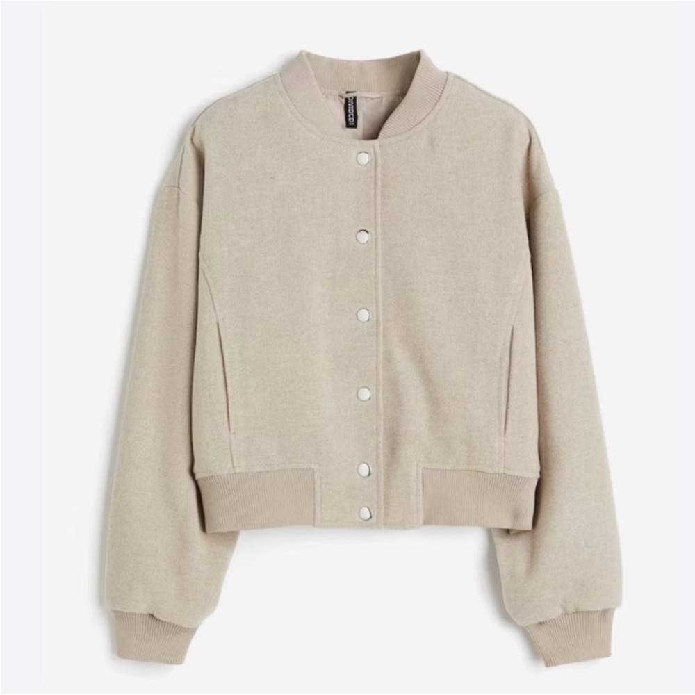 H&M Beige/Cream Bomber Jacket